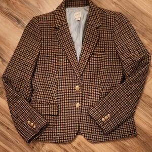 J Crew Schoolboy Houndstooth Blazer 10 Petite